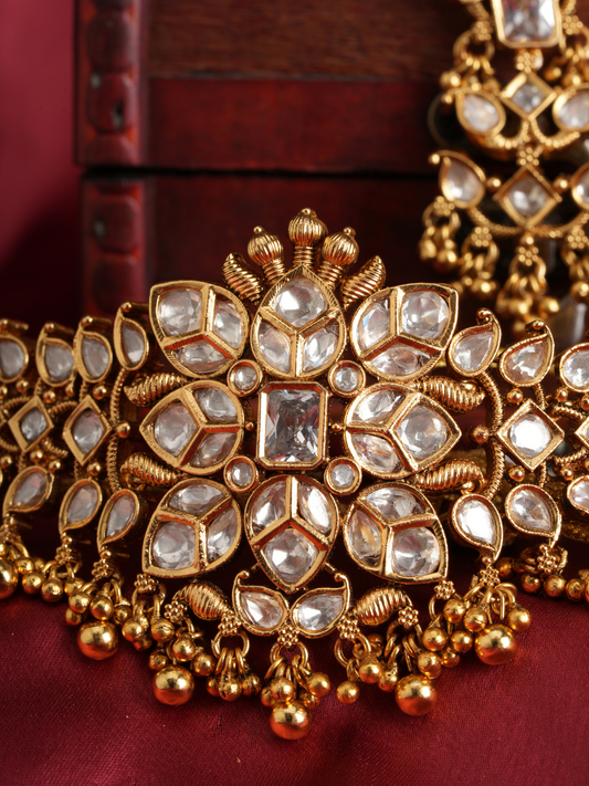 Ratna Ranjini – Classic Gold Beads Temple Choker Set