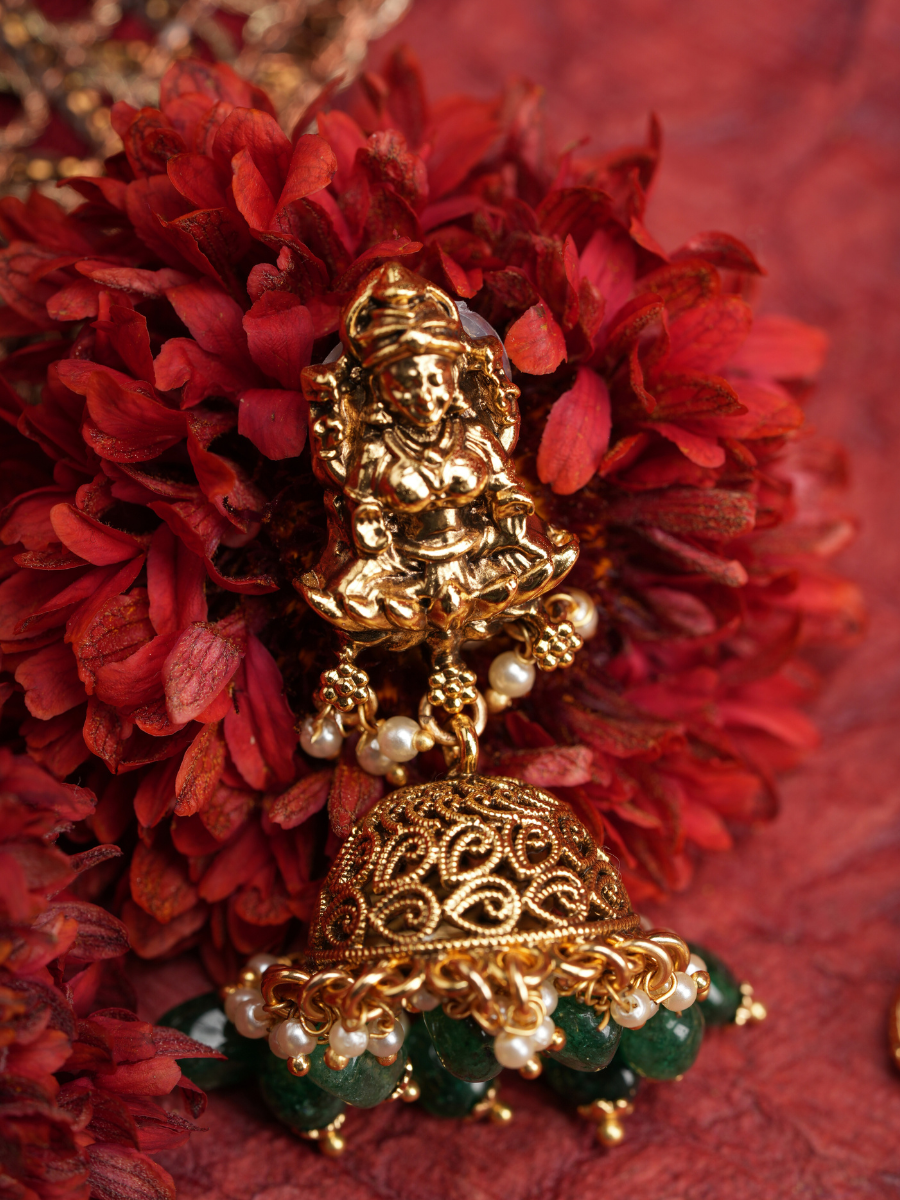 Vaibhavi Lakshmi Haar - Emerald Drops