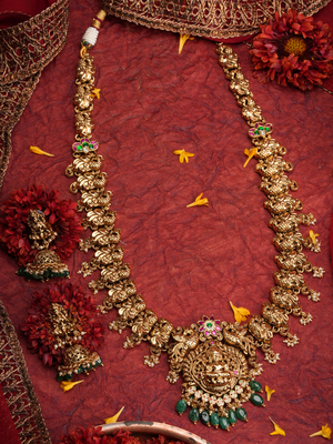 Vaibhavi Lakshmi Haar - Emerald Drops