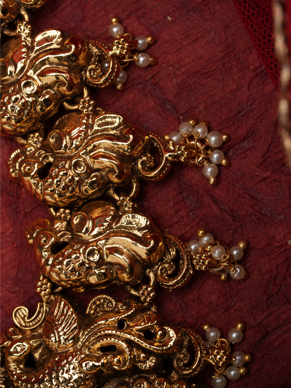 Vaibhavi Lakshmi Haar – Golden Dangler Version