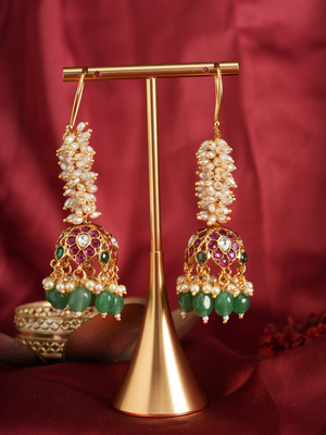 Swarna Tarang – Jadau Temple Jhumka Earrings