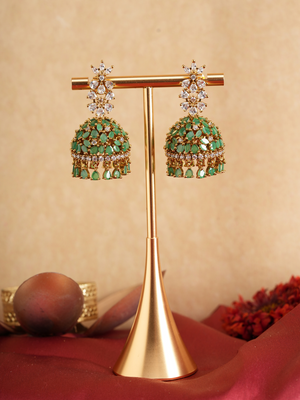 Divya Noor – Jadau Green Temple Jhumka