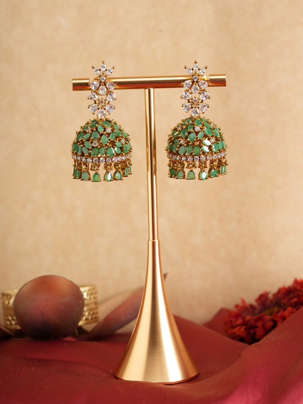 Divya Noor – Jadau Green Temple Jhumka