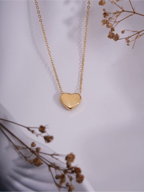 Dear Drop – Anti-Tarnish Minimal Heart Pendant Necklace
