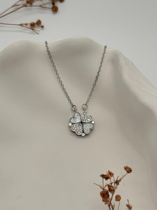 SimpLuv – 2-Way Magnetic Silver Heart Necklace