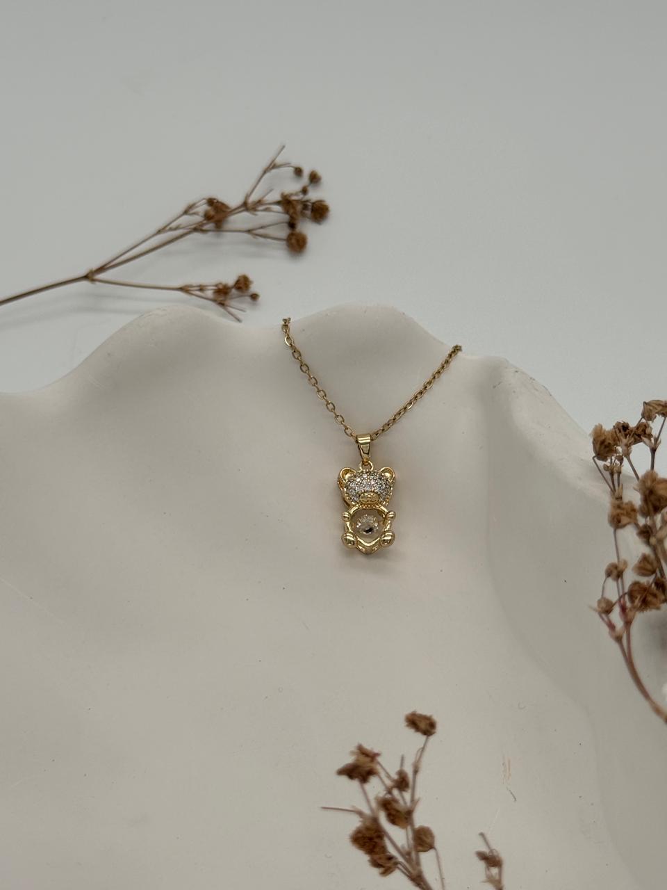 GoldieBear – Golden Teddy Pendant Necklace