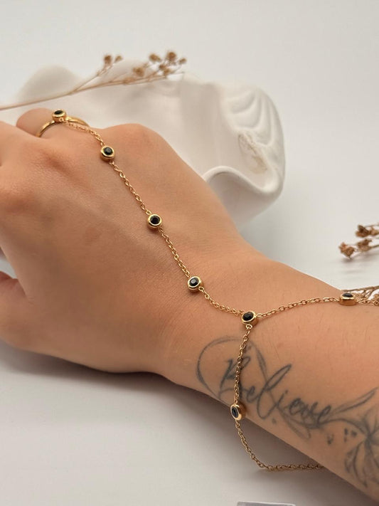 Cosmic Gaze – Adjustable Anti Tarnish Hand Chain