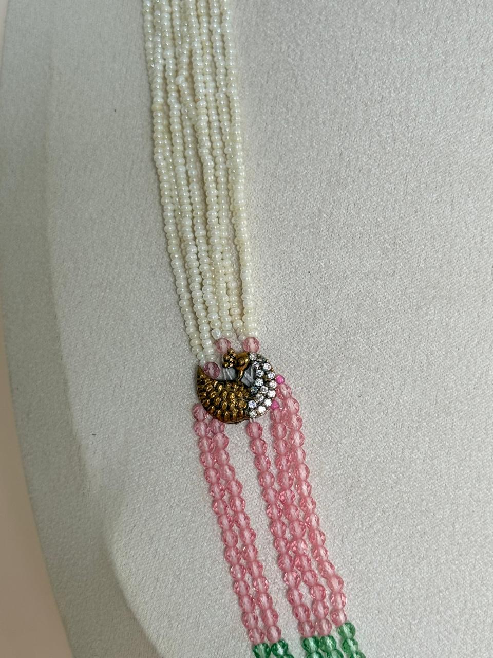 Pastel Royale – Beaded Long Mala Set
