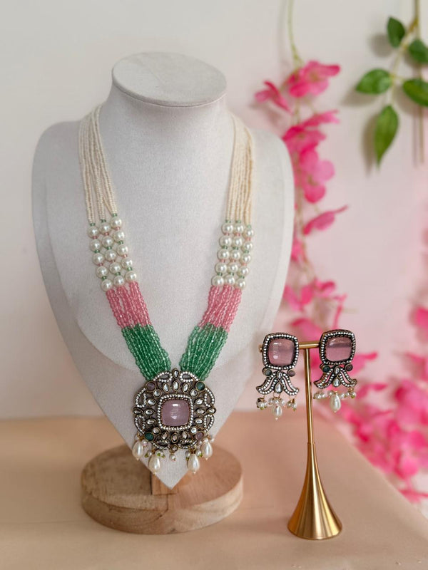 Whispering Meadow – Pearl & Beaded Long Mala Set