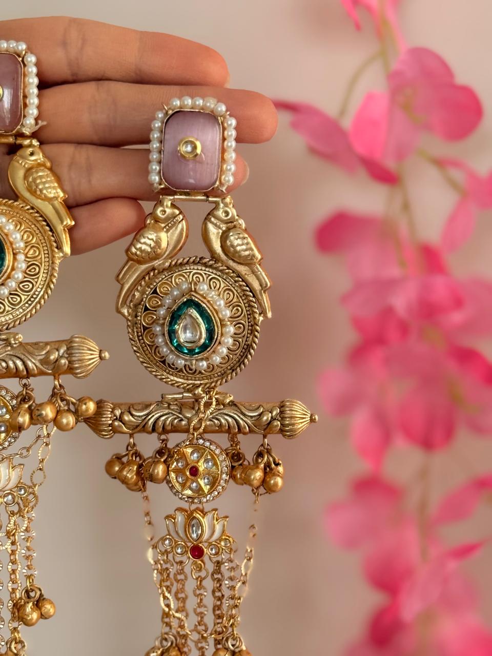 Kuhu Chandni - White Lotus Kashmiri Earrings