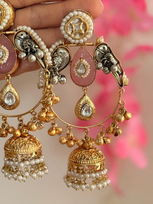 Khusroor - Dual Tone Pink Kashmiri Earrings