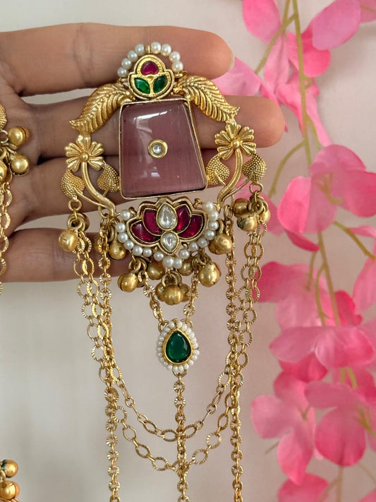 Gulrukh - Pink Kashmiri Earrings
