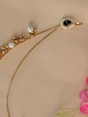 Gulnisa - Green Kashmiri Kaan Chain Earrings