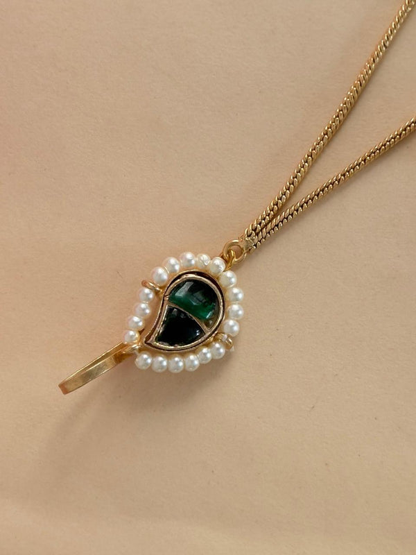 Gulnisa - White Kashmiri Kaan Chain Earrings