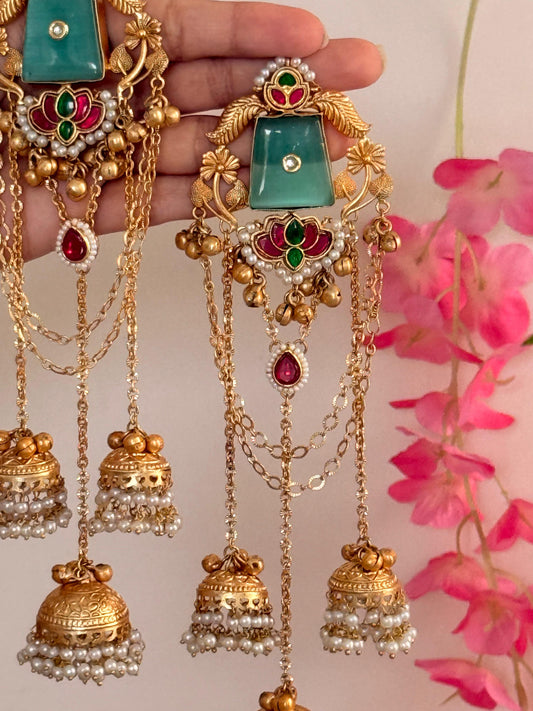 Gulrukh - Blue Kashmiri Earrings