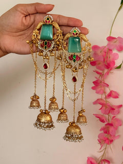 Gulrukh - Mint Kashmiri Earrings