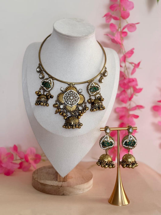 Regal Blossom Hasli Set- Green Edition