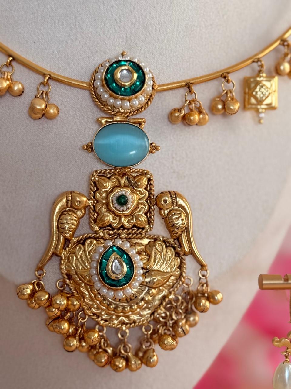 Turquoise Divine Heritage Hasli Set