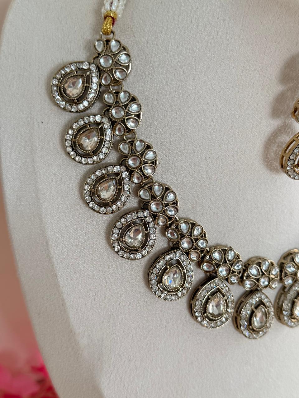 Regal Charm Kundan Set – Classic White