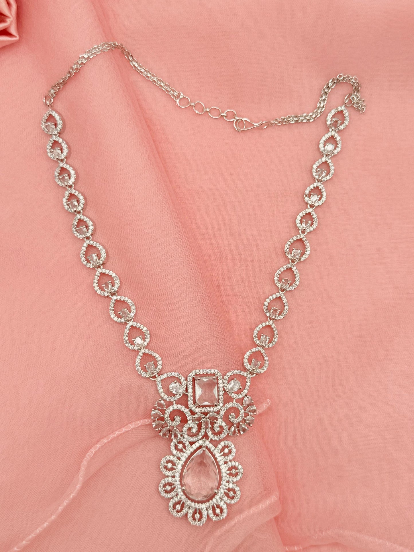 Florencia Clear American Diamond Necklace Set