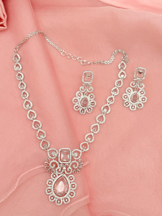 Florencia Clear American Diamond Necklace Set