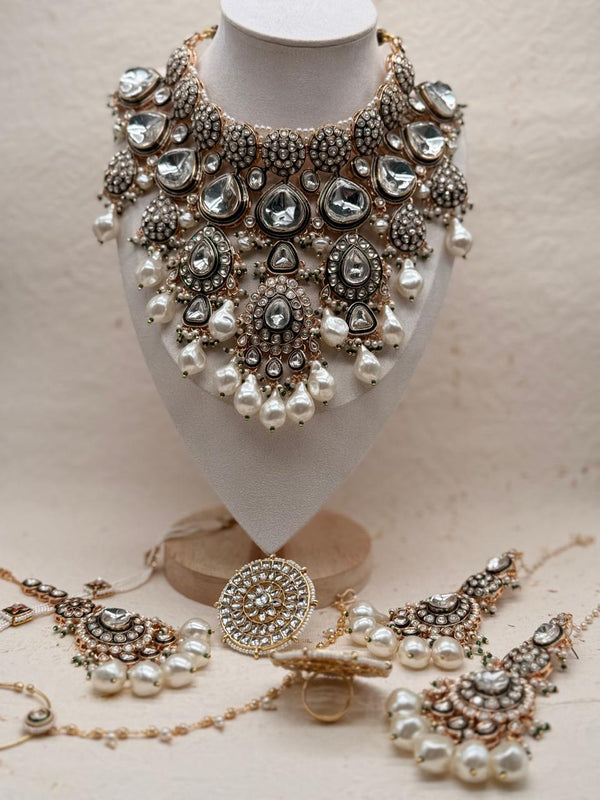 Rajrani White - Kundan Bridal Set