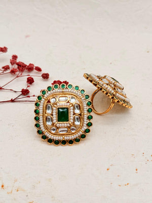 Rajrani Emerald – Kundan Bridal Set