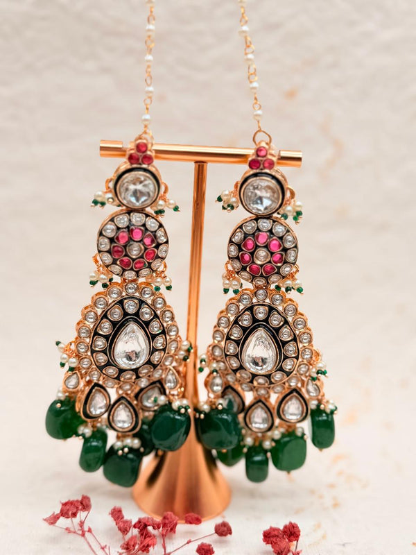 Rajrani Emerald – Kundan Bridal Set
