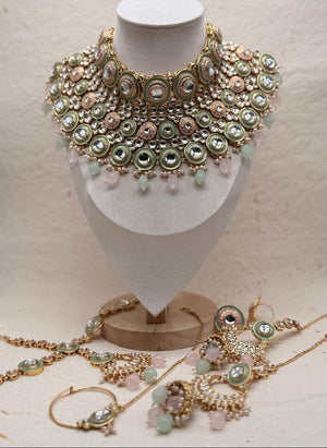 Rajnoor Pastel Kundan Bridal Set