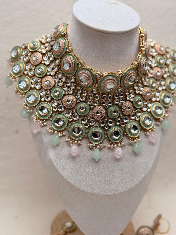 Rajnoor Pastel Kundan Bridal Set