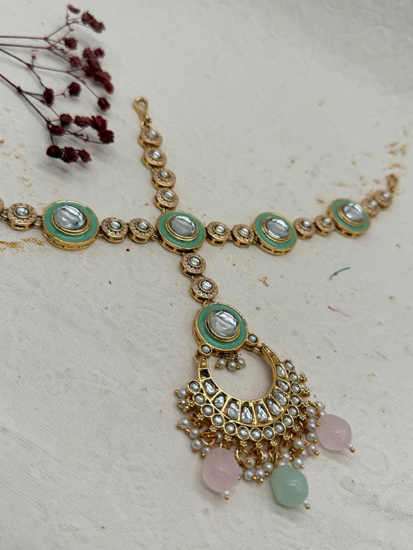 Rajnoor Pastel Kundan Bridal Set