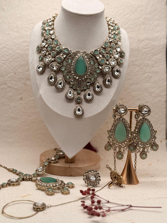 Rajmayura Kundan Polki Replica Bridal Set