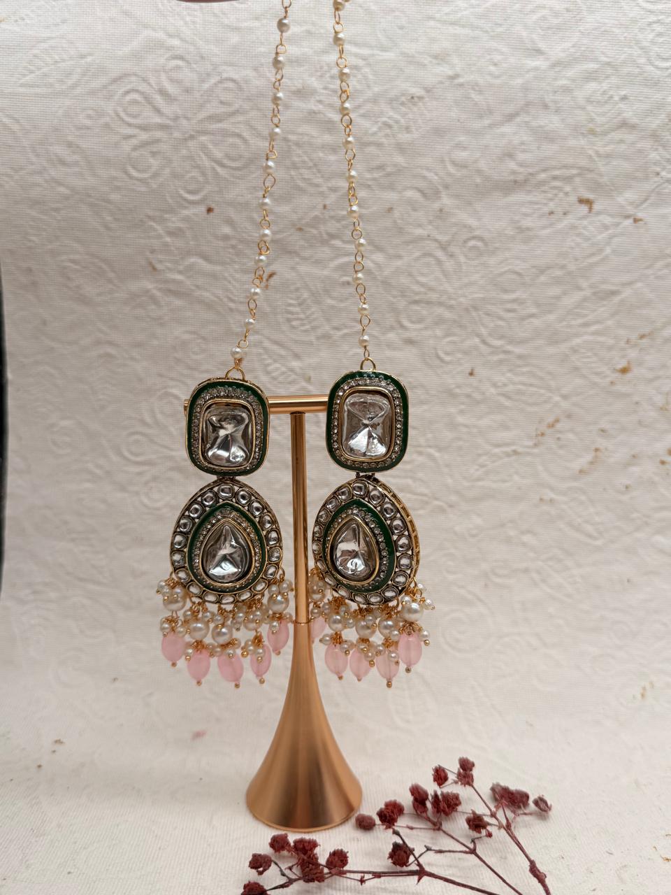 Gulnoor Rajwadi Kundan Replica Bridal Set