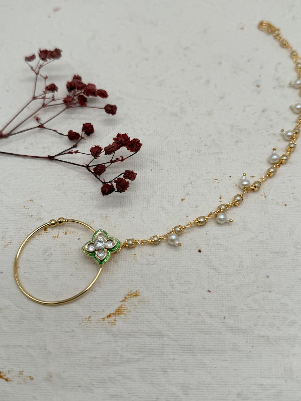 Rajvanshi Emerald Kundan Replica Bridal Set