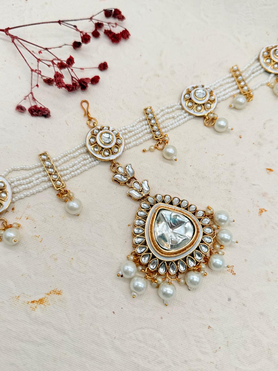 Rajratanika Kundan Replica Bridal Set