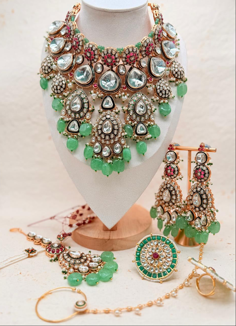 Rajrani Mint – Kundan Bridal Set
