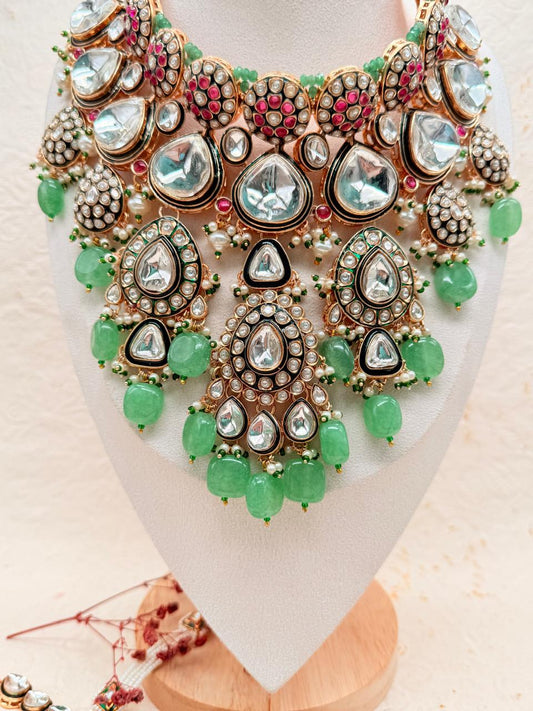 Rajrani Haar Mint – Kundan Replica Bridal Set