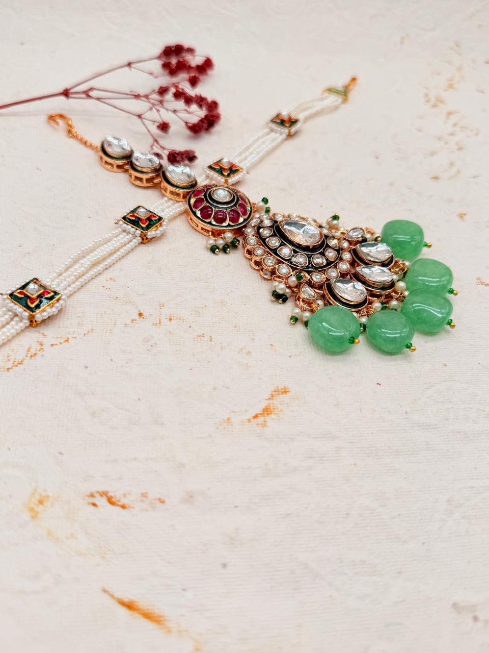 Rajrani Haar Mint – Kundan Replica Bridal Set