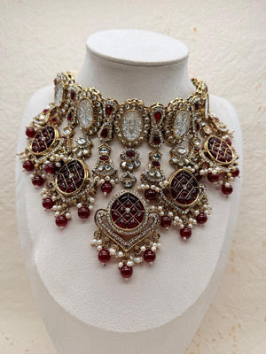 Shahrang Maroon – Kundan Bridal Set