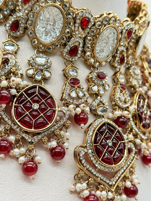 Shahrang Maroon – Kundan Bridal Set