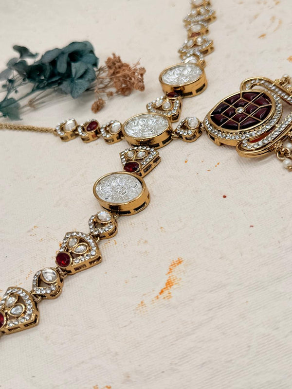 Shahrang Maroon – Kundan Bridal Set