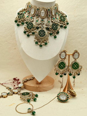Shahmeher Emerald  – Kundan Bridal Set