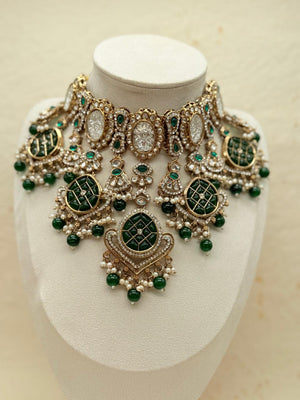 Shahmeher Emerald  – Kundan Bridal Set