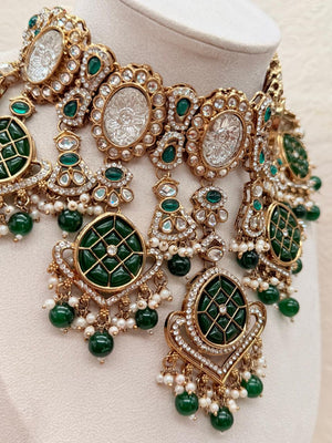 Shahmeher Emerald  – Kundan Bridal Set
