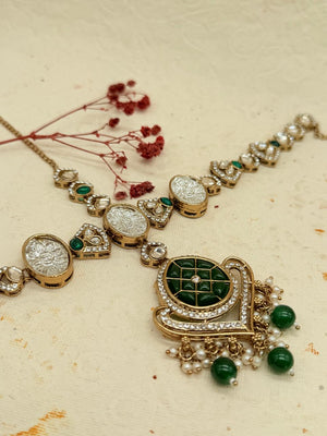 Shahmeher Emerald  – Kundan Bridal Set
