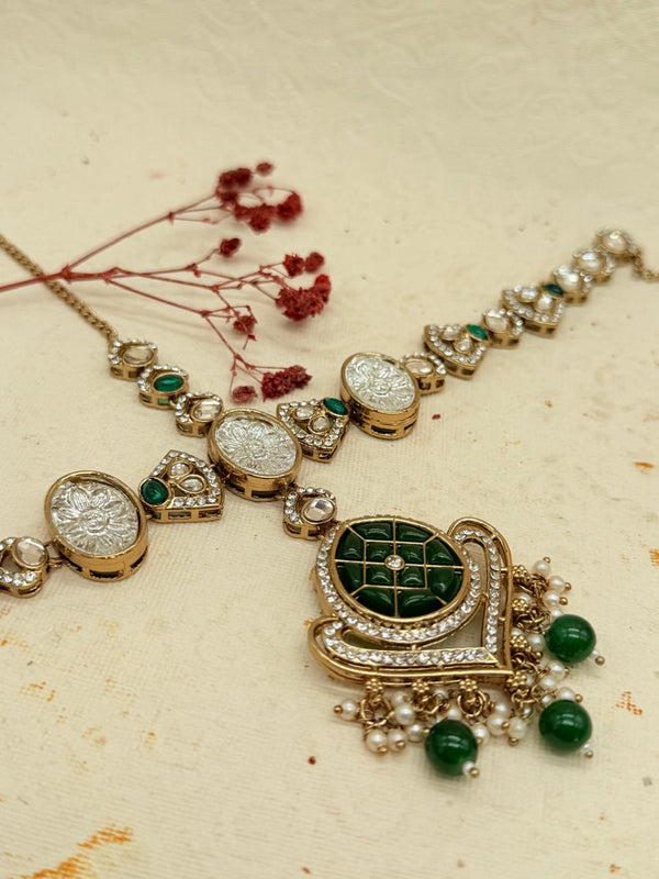 Shahmeher Emerald  – Kundan Bridal Set