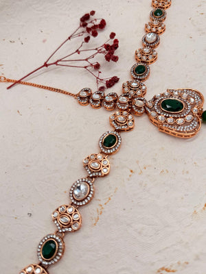 Rajratna Emerald – Kundan Bridal Set
