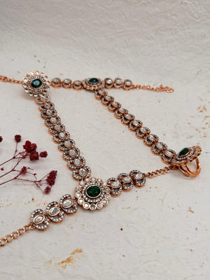 Rajratna Emerald – Kundan Bridal Set