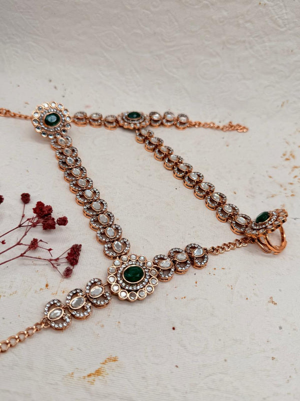 Rajratna Emerald – Kundan Bridal Set