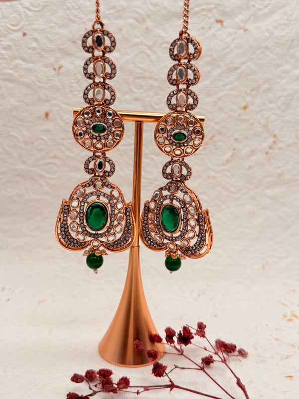 Rajratna Emerald – Kundan Bridal Set